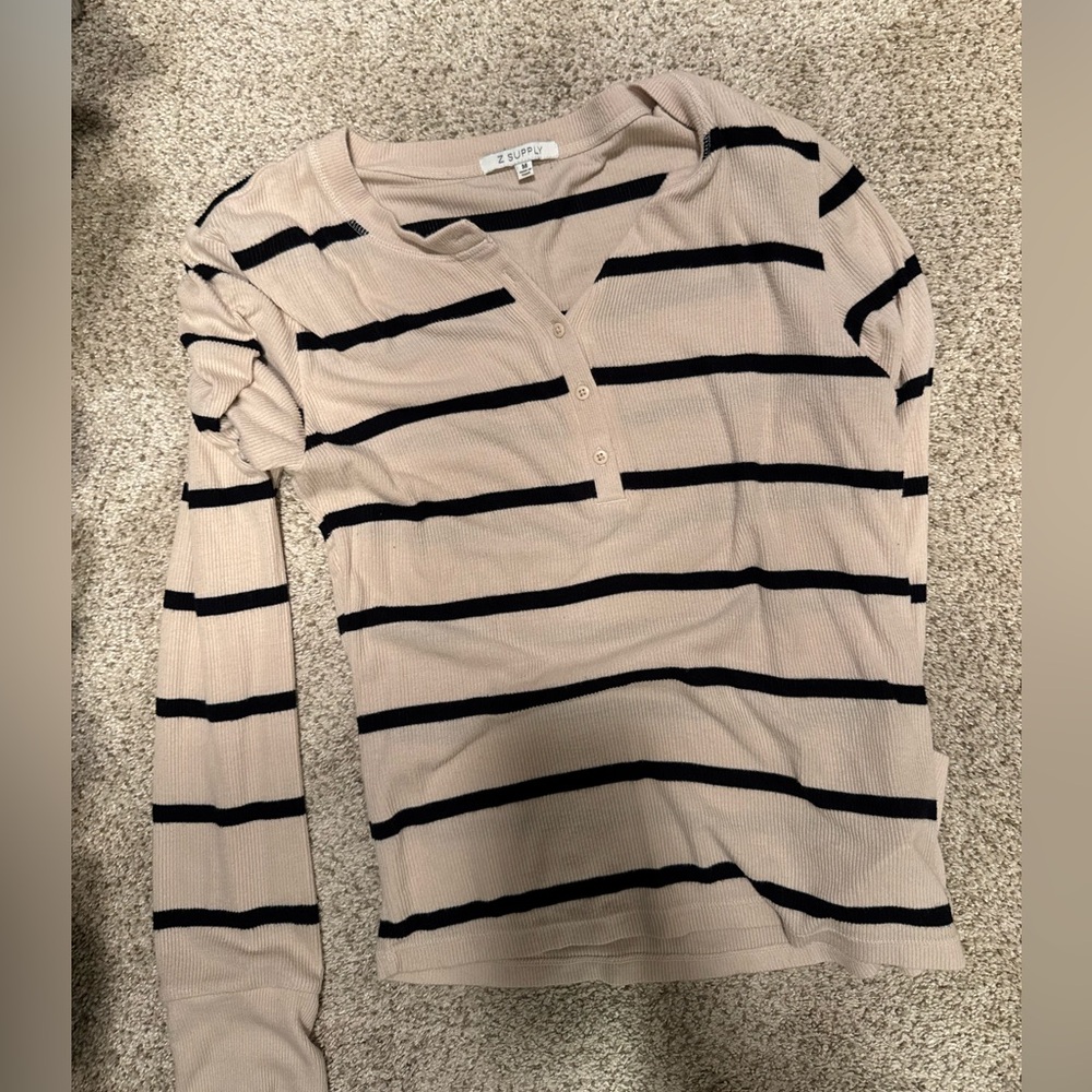 Z supply striped long sleeve Henley top